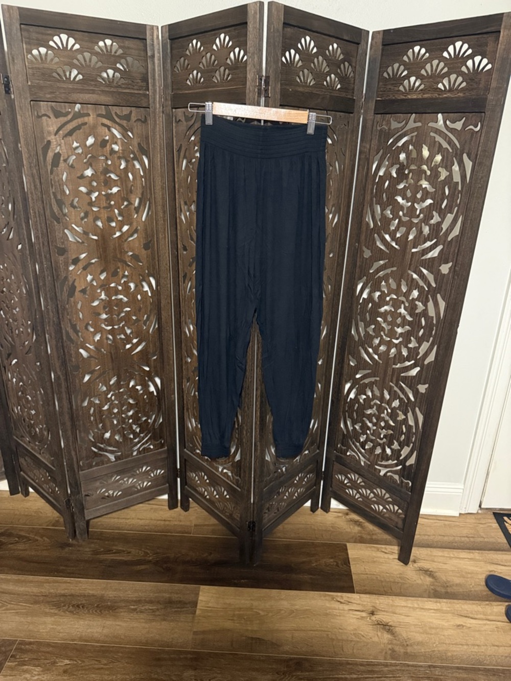 H&M Black Smocked Waist Harem Pants